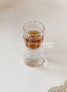 创意宝石纹透明玻璃迷你小酒杯家用高颜值白酒杯中古小众威士忌杯