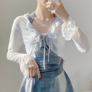 泳衣外搭显瘦遮肉吊带裙子小披肩超仙气弹力罩衫 薄款 夏季 防晒开衫