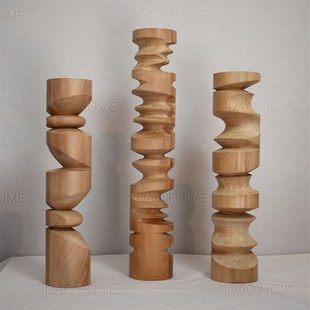 idao咖啡店艺术原木雕塑落地柱子摆件装饰品木头侘寂复古网红