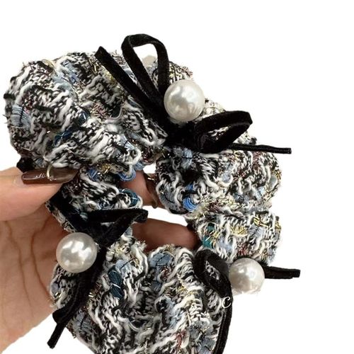 气质名媛风!珍珠蝴蝶结发绳!大肠发圈女绑发头绳高弹力