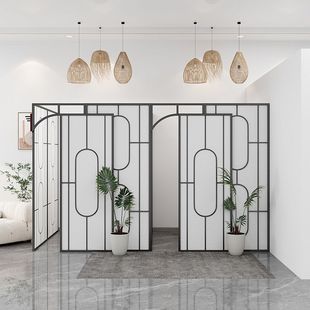 网红铁艺屏风定制养生馆美容院隔断墙客厅卧室改造小房间遮挡神器