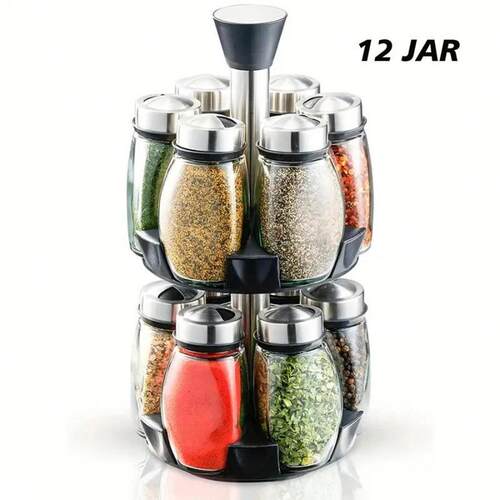 外贸款 Kitchen Storage Organizat 容量旋转调料架塔旋转铅