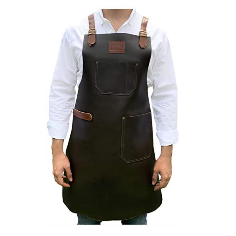 PU皮围裙烧烤烘焙店园艺理发师工作服家用厨房围裙