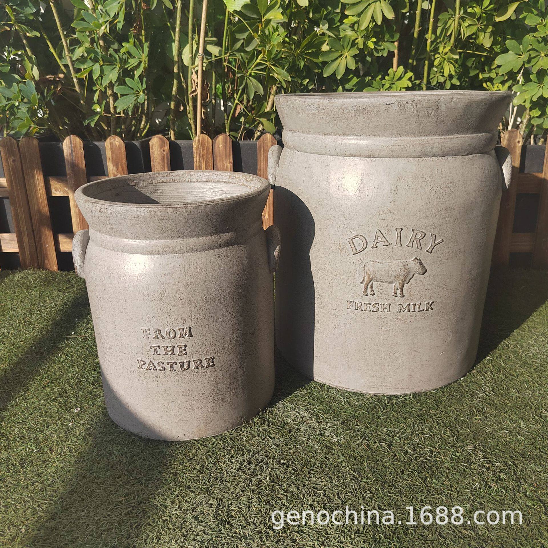 厂家直销批发欧式创意奶牛罐子绿植花盆庭院阳台花园种花盆栽-5