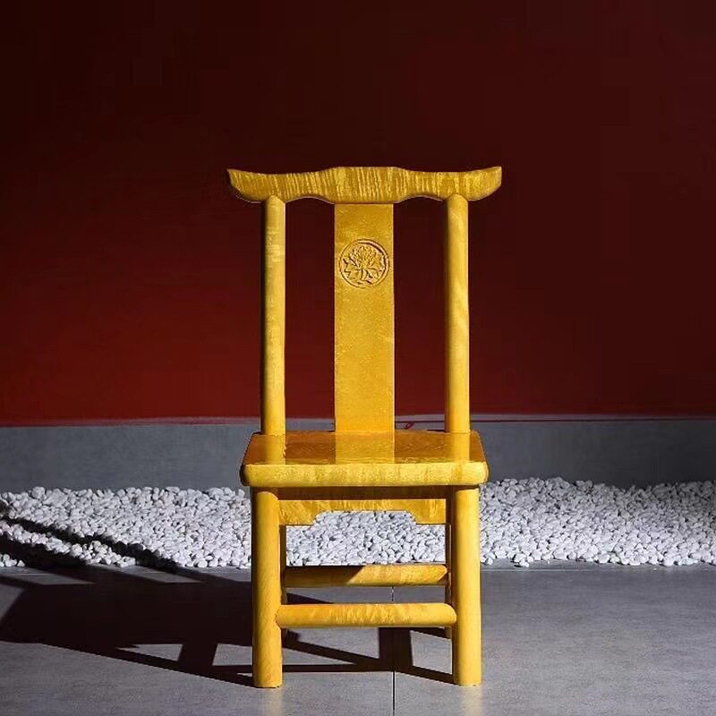 金丝楠小官帽背靠椅家具实木正宗大叶楠休闲餐椅儿童成人