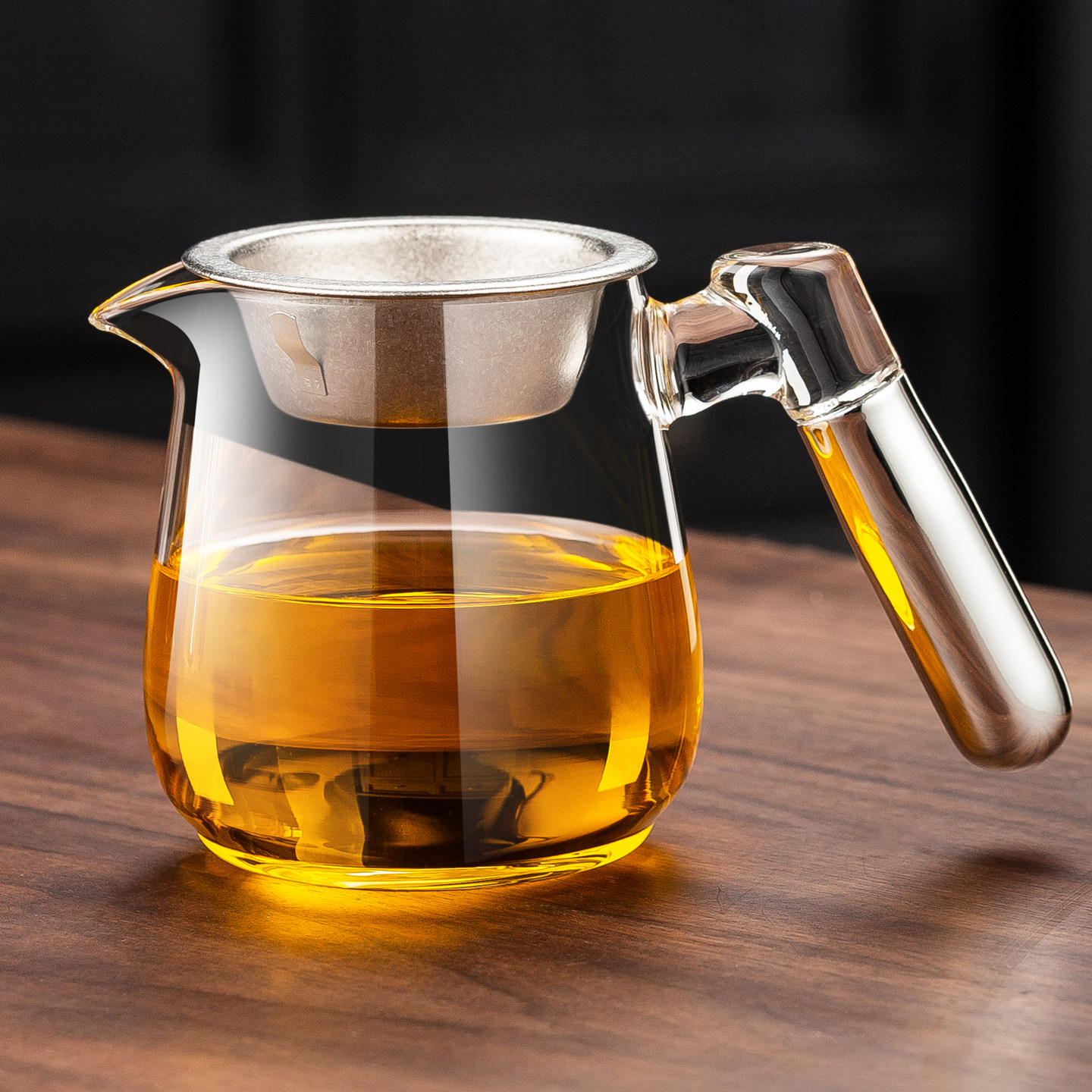 玻璃公道杯茶漏过滤一体图片