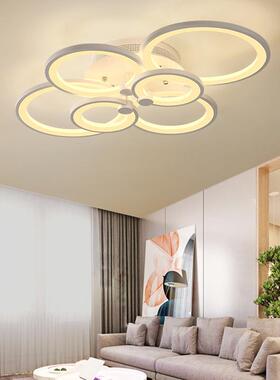 后现代简约圆形客厅吸顶灯 大气时尚圈圈组合led书房卧室吸顶灯