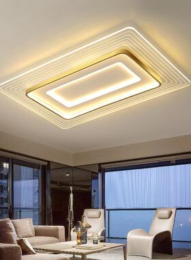 LED吸顶灯 2023新款条纹亚克力长方形客厅灯简约超薄卧室照明灯饰