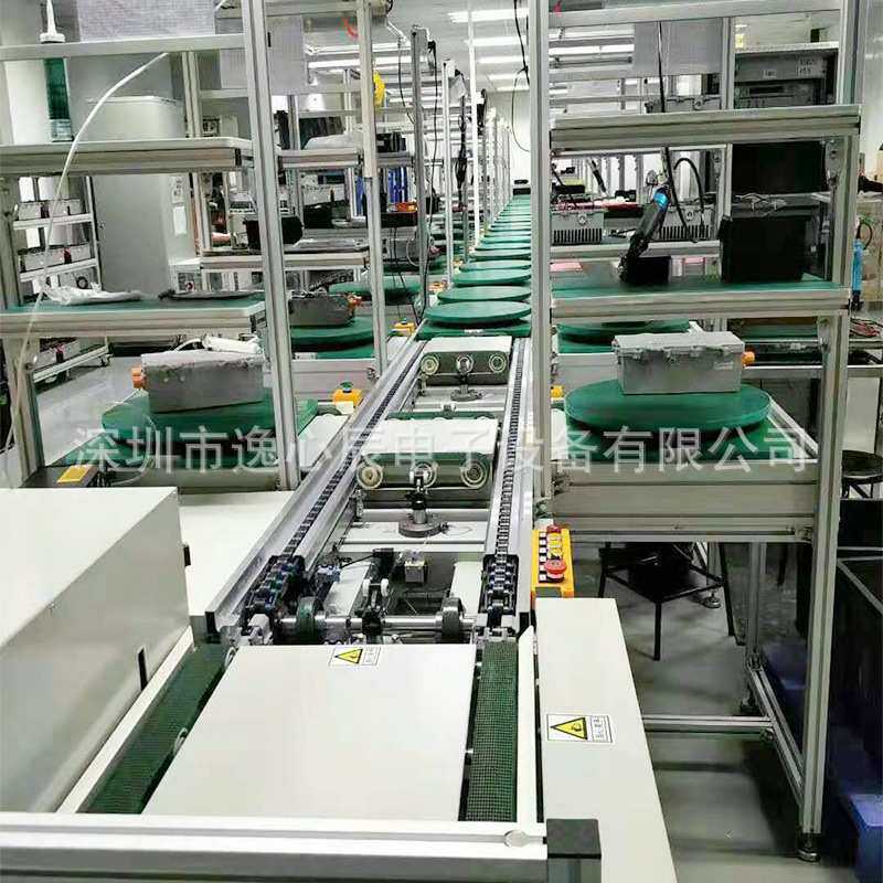 POE模组装配线3D建模左右循环自动多工位定点定位装配测试传送线