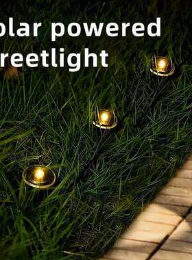 跨境LED太阳能引路灯 户外防水扁平地插草坪灯花园别墅装饰草坪灯