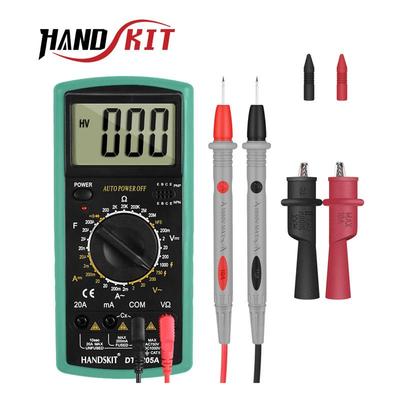Handskit dt-9205a大屏幕 数字万用表 电阻交直流电压表 鳄鱼夹