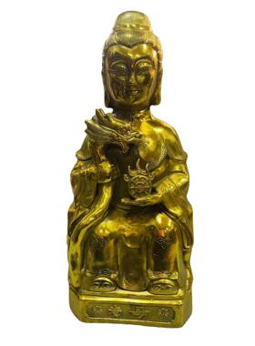 无生老母铜像 泰山奶奶无极老母 道观庙宇供奉摆件金属工艺