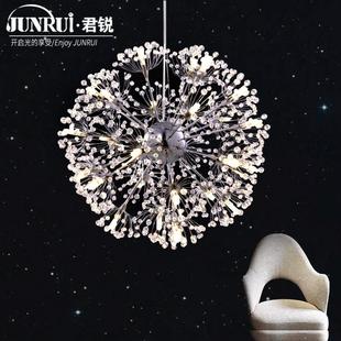 北欧现代简约客厅圆形水晶服装 餐厅卧室吊灯 店蒲公英创意艺术新款