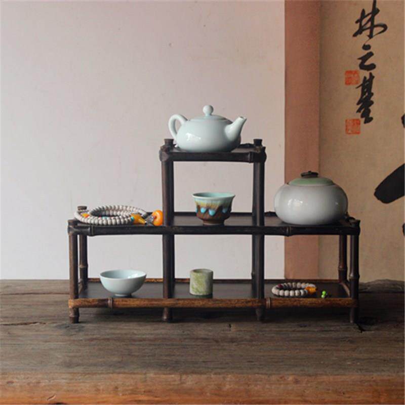 厂家紫竹茶棚中式纯手工茶具收纳茶道零配博古架茶艺展示
