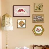 饰画餐厅中古风新中式 法式 复古客厅装 卧室书房组合挂画A036