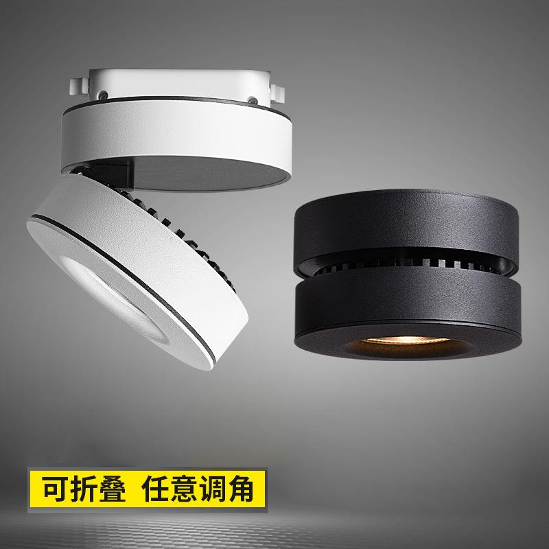 北欧明装cob筒灯过道走廊玄关可调可转向led天花灯轨道射灯