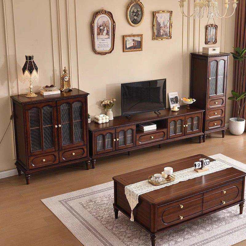 实木电视柜法式复古影视柜家用客厅高矮酒柜小户型电视柜茶几,鲜花速递/花卉仿真/绿植园艺,割草机/草坪机,淘宝优惠券,粉丝福利购,淘宝优惠卷