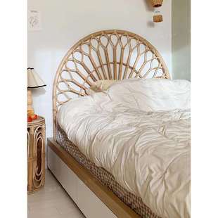 床民宿藤条靠背藤编北欧落地酒店装饰法式单独床头板背板