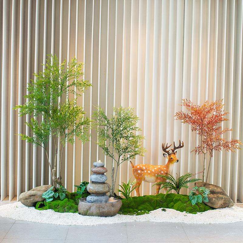仿真南天竹盆栽造景绿植装饰盆景室内楼梯拐角橱窗落地景观布置