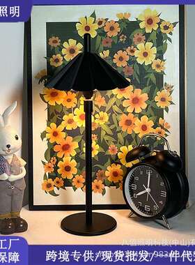 跨境新品复古创意LED雨伞充电灯简约吧台餐厅卧室桌面装饰台灯