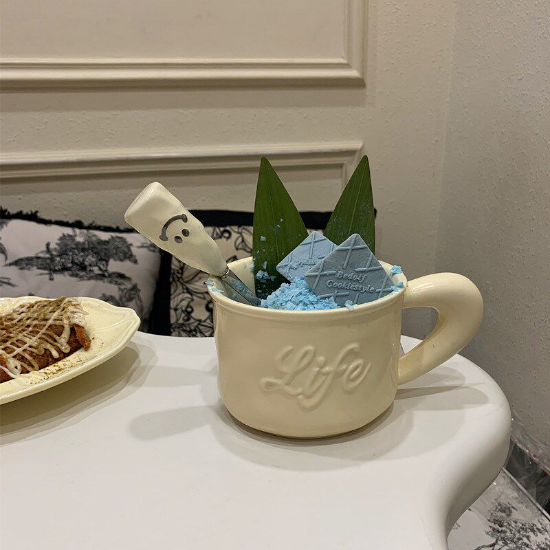 大容量陶瓷杯微波炉燕麦片早餐杯子咖啡杯家用女牛奶杯碗水杯带把