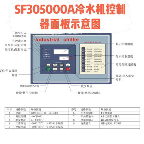 邦普SF305000A 冷水冻水机 控制器 电脑板 电路主板 显示屏配件