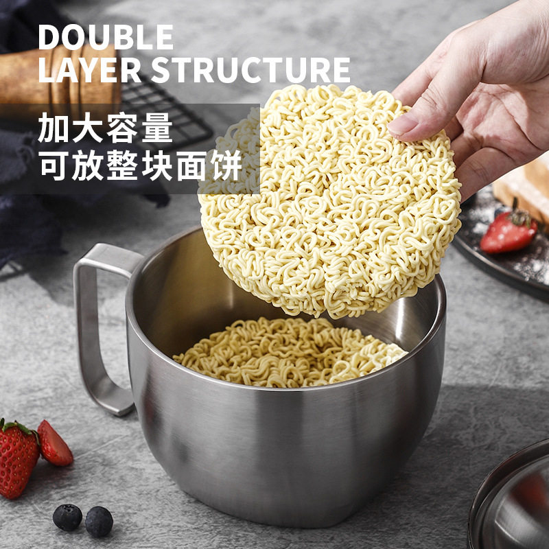 泡面碗不锈钢上班族便当餐盒学生饭盒食堂双层保温快餐杯防烫设计,餐饮具,碗,淘宝优惠券,粉丝福利购,淘宝优惠卷