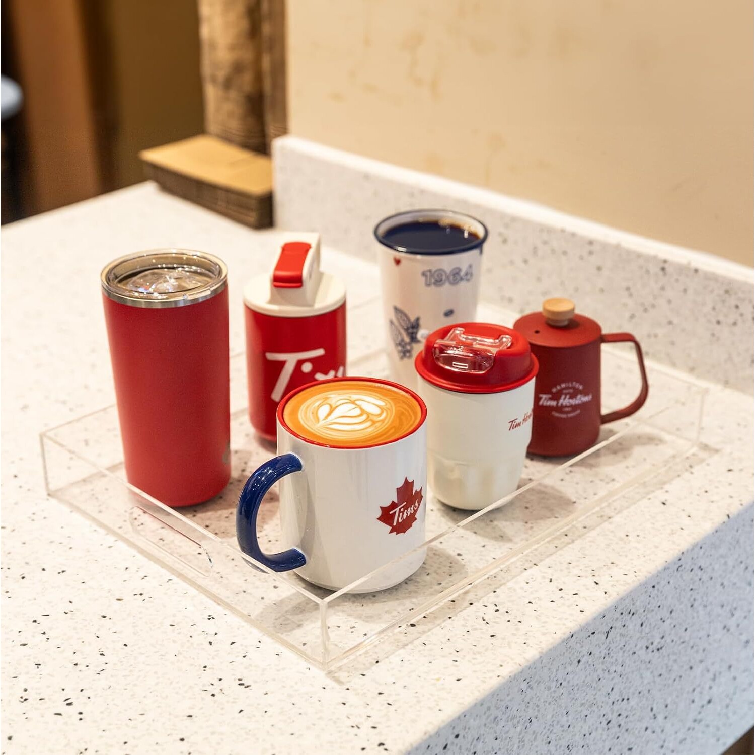 透明亚克力大号食品装饰托盘带手柄有机玻璃置物架展示架工厂