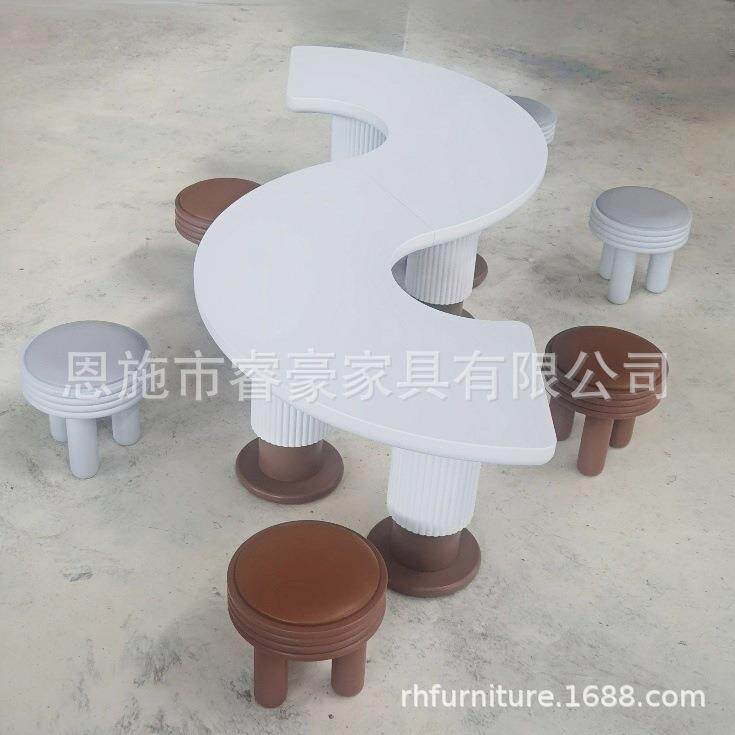 ZDH新款S造型儿童手工桌活动中心架空层桌椅组合款美术写字休闲桌
