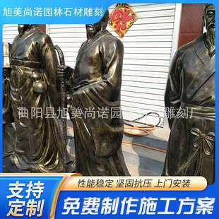 玻璃钢十大名医雕塑仿铸铜孙思邈华佗雕像园林广场人物雕塑摆件