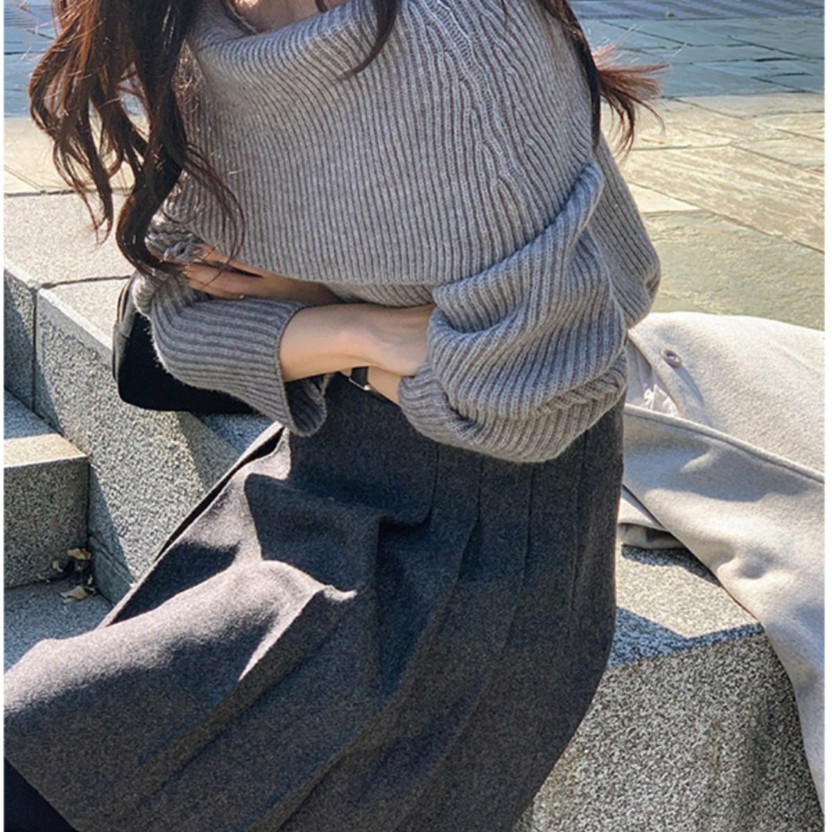 毛呢百褶裙子女秋冬季2025新款半身裙高端欧货爆款半裙加厚a字裙