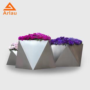 厂家直销不锈钢多边形花盆花箱景观花池市政街道组合花箱