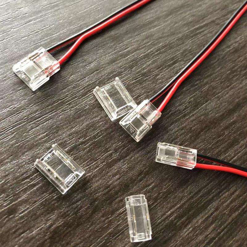 灯带接头LED低压免焊接头COB通用led条中间接5/8厘10mm透明L型接
