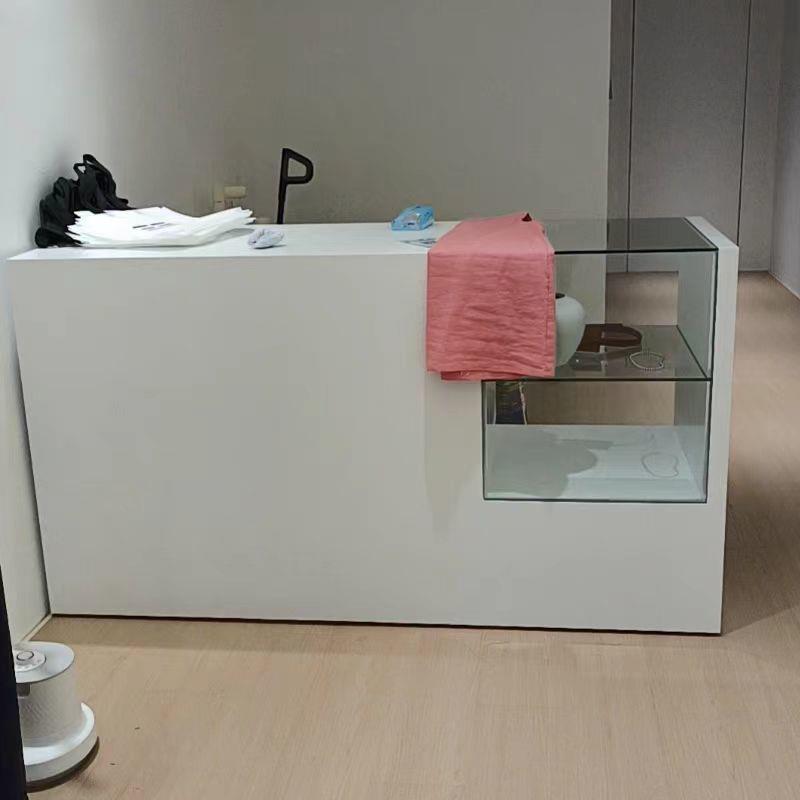 服装店收银台美甲店吧台玻璃展示柜女装店中岛桌装饰柜陈列储物柜