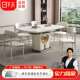 伸缩餐桌方圆两用折叠多功能电磁炉现代轻奢圆形家用新款 岩板圆桌