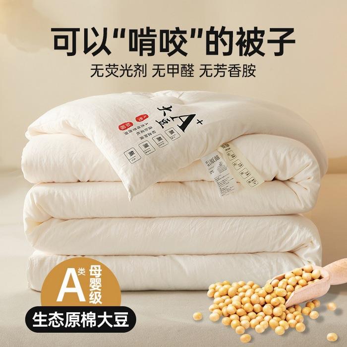 A类原棉大豆纤维被子纯棉冬被全棉被心加厚单人宿舍春秋夏凉被褥