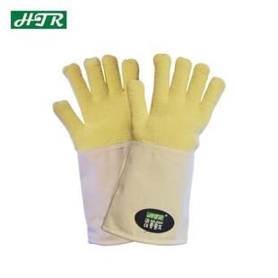 海太尔0201 针织衬里黄色38cm 350度毛圈耐高温手套全棉防护