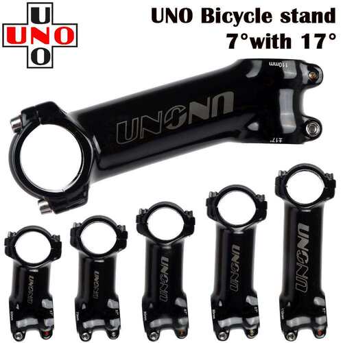 UNO自行车锻造把立7度17度立管亮光黑色60-130MM长度铝合金材质