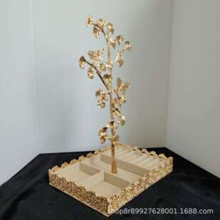 浅金色金属首饰架收纳盒,耳钉道具收纳盒,首饰架