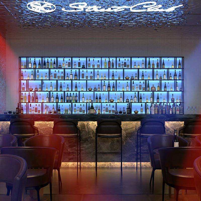 清吧酒架壁挂式家用餐厅酒吧墙上置物架酒杯架铁艺简约红酒展示架