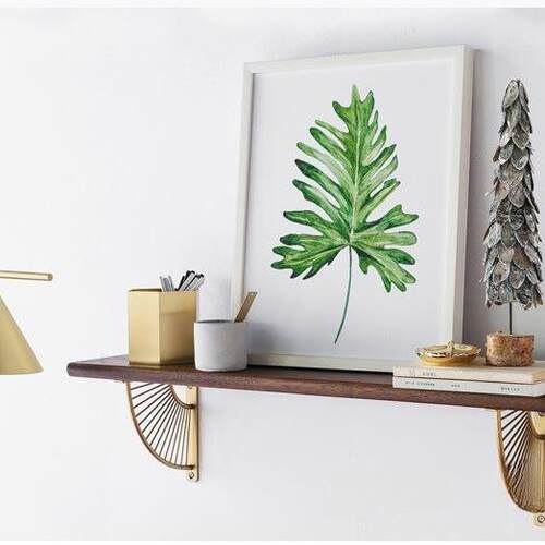 一字隔板支架托架墙上层板托墙壁挂隔板置物架装饰金色支撑三脚架