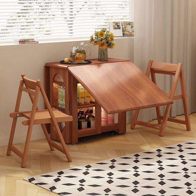 中古风实木折叠餐桌小户型家用复古可移动伸缩方型吃饭桌椅套装,鲜花速递/花卉仿真/绿植园艺,割草机/草坪机,淘宝优惠券,粉丝福利购,淘宝优惠卷