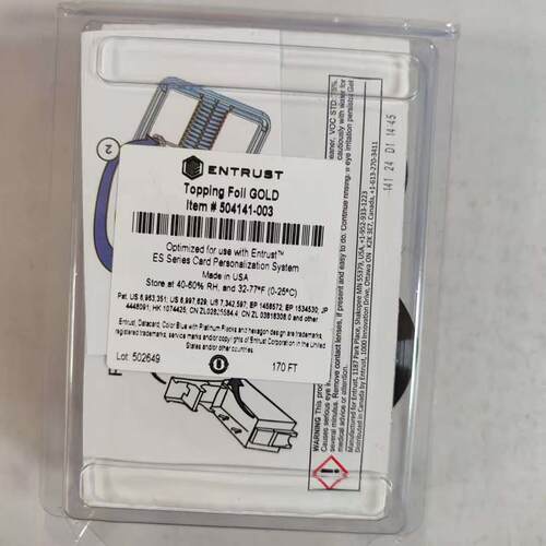Entrust DS4-ES1金融卡凸字机专用 金色带504141-003 银行金融卡