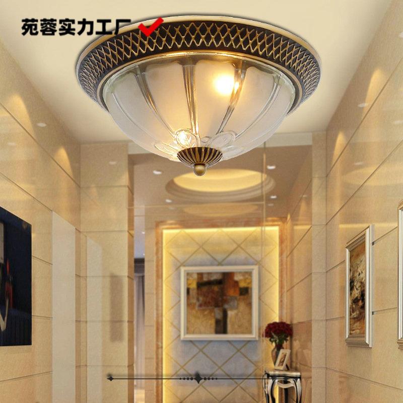 欧式吸顶灯阳台过道灯卧室卫生间灯复古圆形灯具北欧玄关厨房灯饰