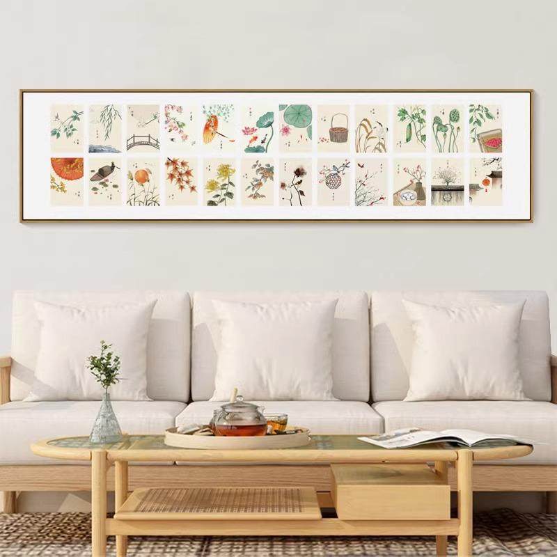新中式24二十四节气客厅沙发装饰画民宿卧室床头挂画玄关日式壁画,鲜花速递/花卉仿真/绿植园艺,割草机/草坪机,淘宝优惠券,粉丝福利购,淘宝优惠卷