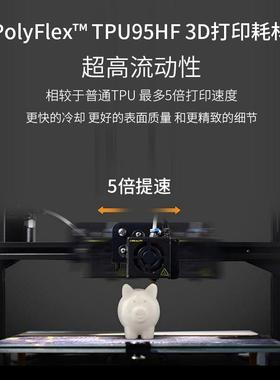PolyFlex TPU95-HF 流动性、远/近端兼容、柔韧耐用的3D耗材 1.75