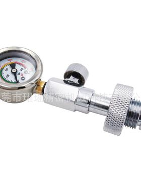跨境供应G5/8潜水瓶阀门高压测压接头400bar/6000psi压力表
