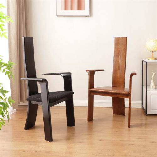 中古主人椅实木餐椅法式复古靠背椅设计师休闲椅民宿高背椅侘寂风