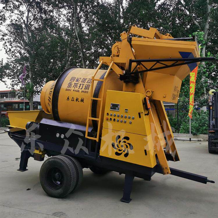 跨境乐众混凝土搅拌泵车二次构造柱浇筑泵搅拌一体混凝土输送泵