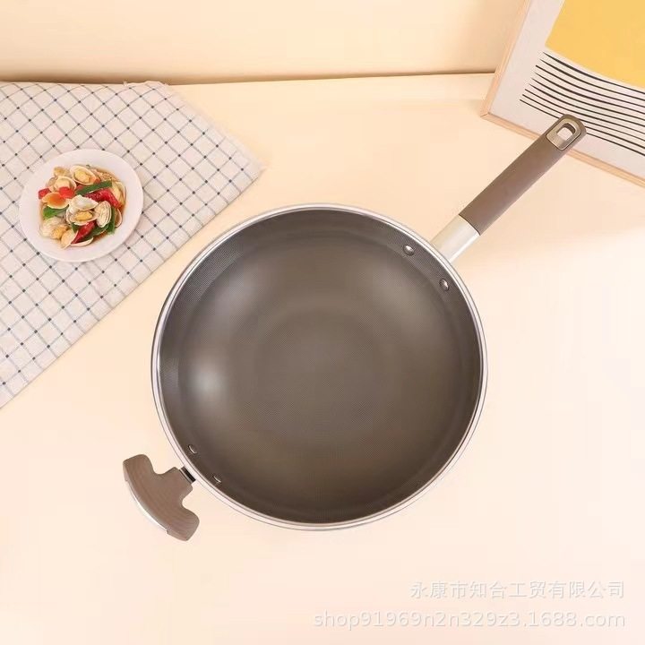 有钛不粘锅不生锈不穿孔不拱底耐钢铲耐刮耐磨双面蚀刻高档炒锅,厨房/烹饪用具,煎锅/平底锅,淘宝优惠券,粉丝福利购,淘宝优惠卷